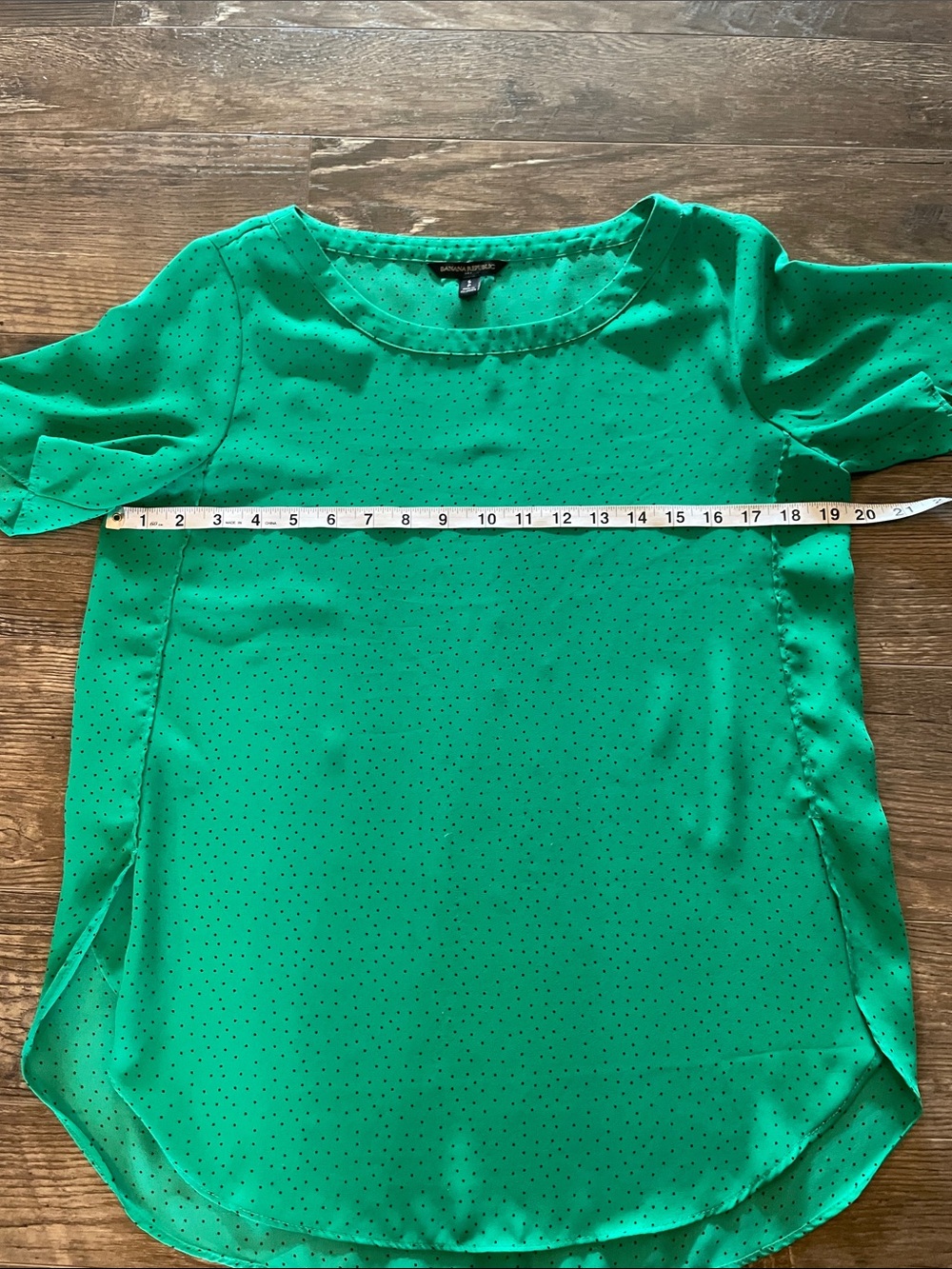 Banana Republic Green Short Sleeve Blouse Size Small - Picture 7 of 8